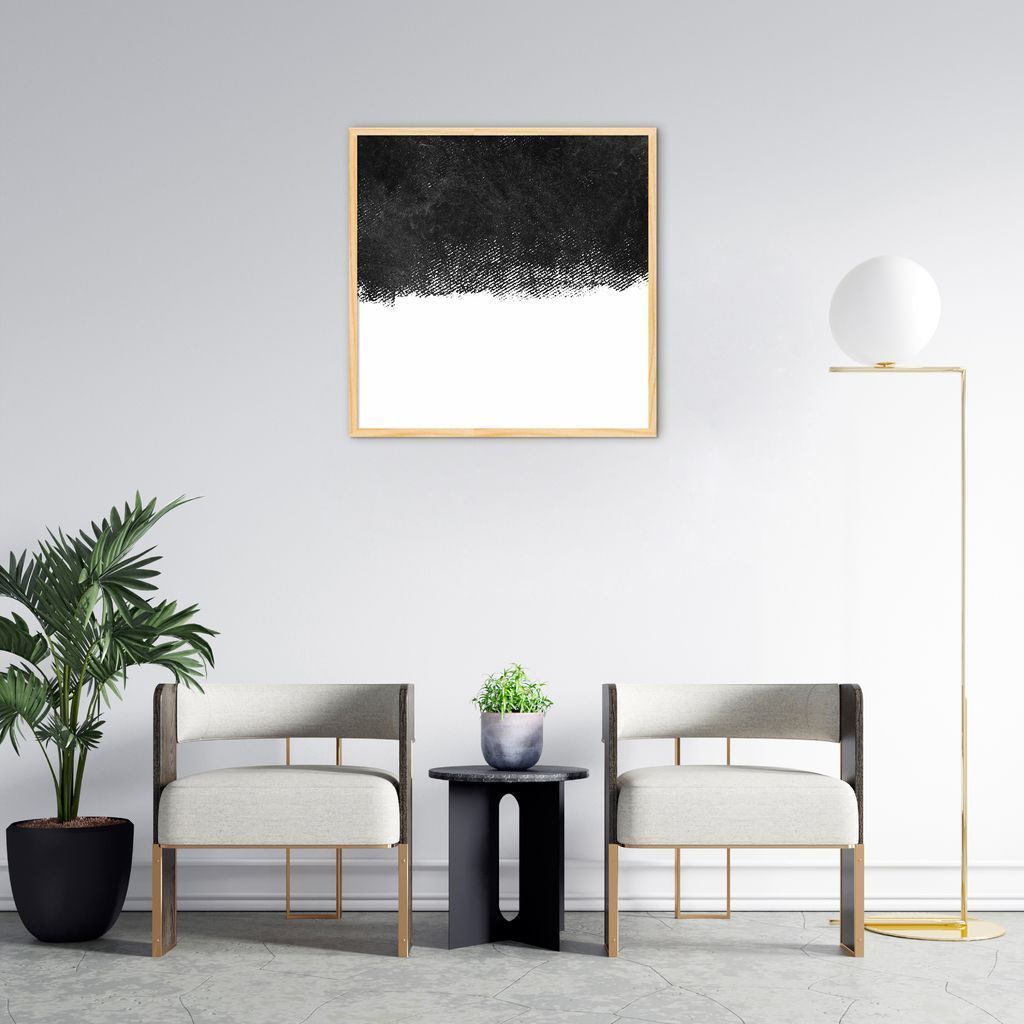 Quadro Abstrato Black Square 43x43 Caixa Marfim