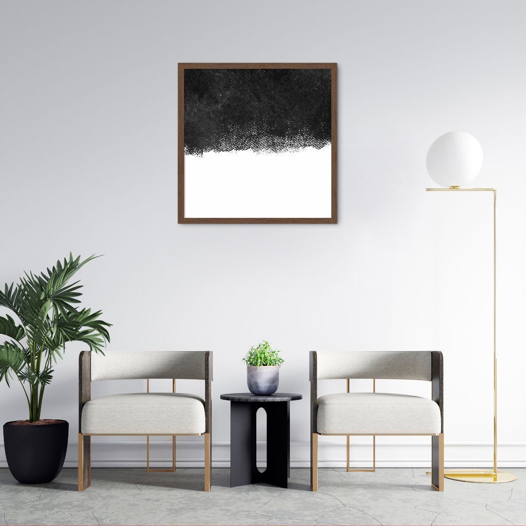 Quadro Abstrato Black Square 43x43 Caixa Marrom