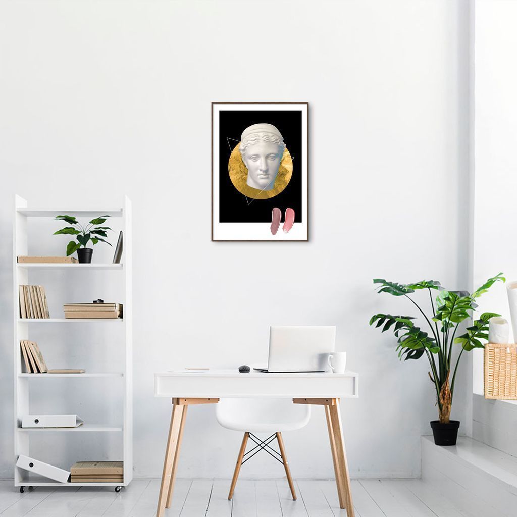 Quadro Abstrato Marble Head F 60x43 Filete Marrom