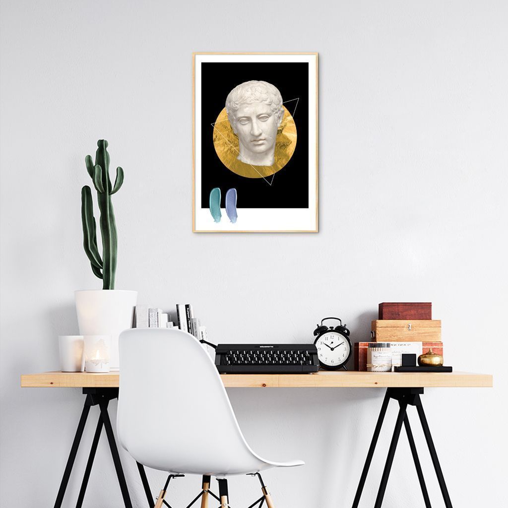 Quadro Abstrato Marble Head M 100x70 Filete Marfim