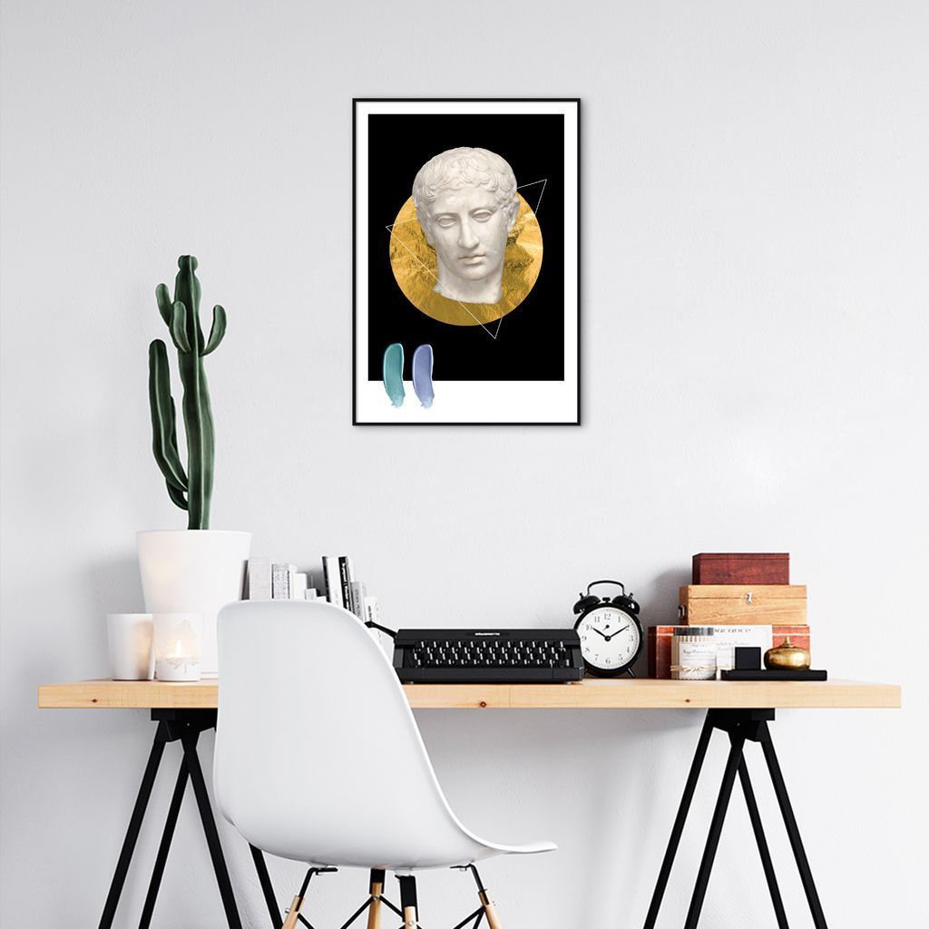 Quadro Abstrato Marble Head M 100x70 Filete Preto