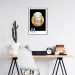 Quadro Abstrato Marble Head M 43x30 Filete Marrom