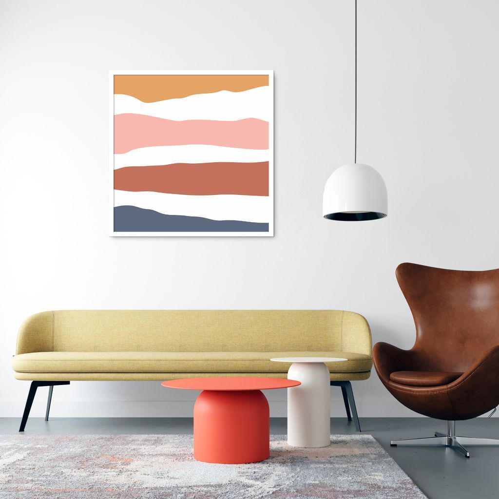 Quadro Abstrato Sand Colors 86x86 Caixa Branco