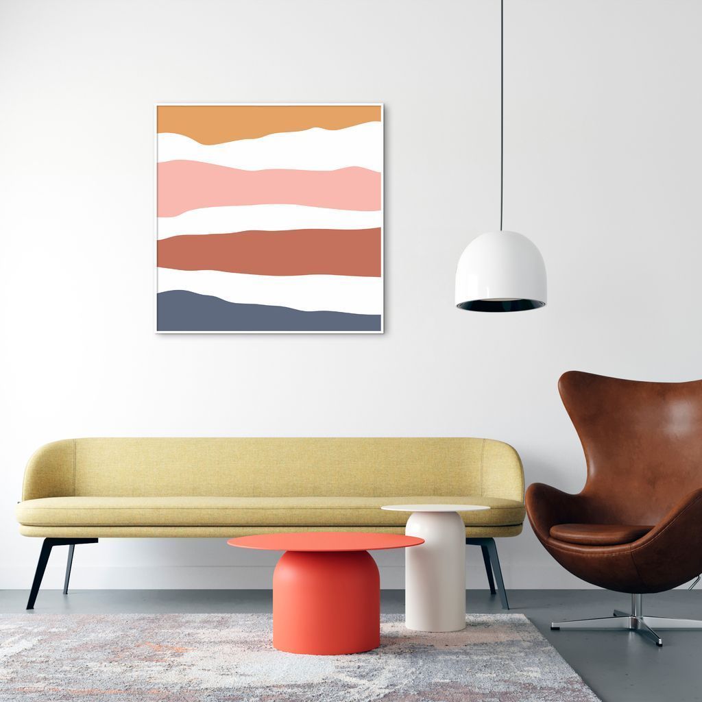 Quadro Abstrato Sand Colors 86x86 Filete Branco