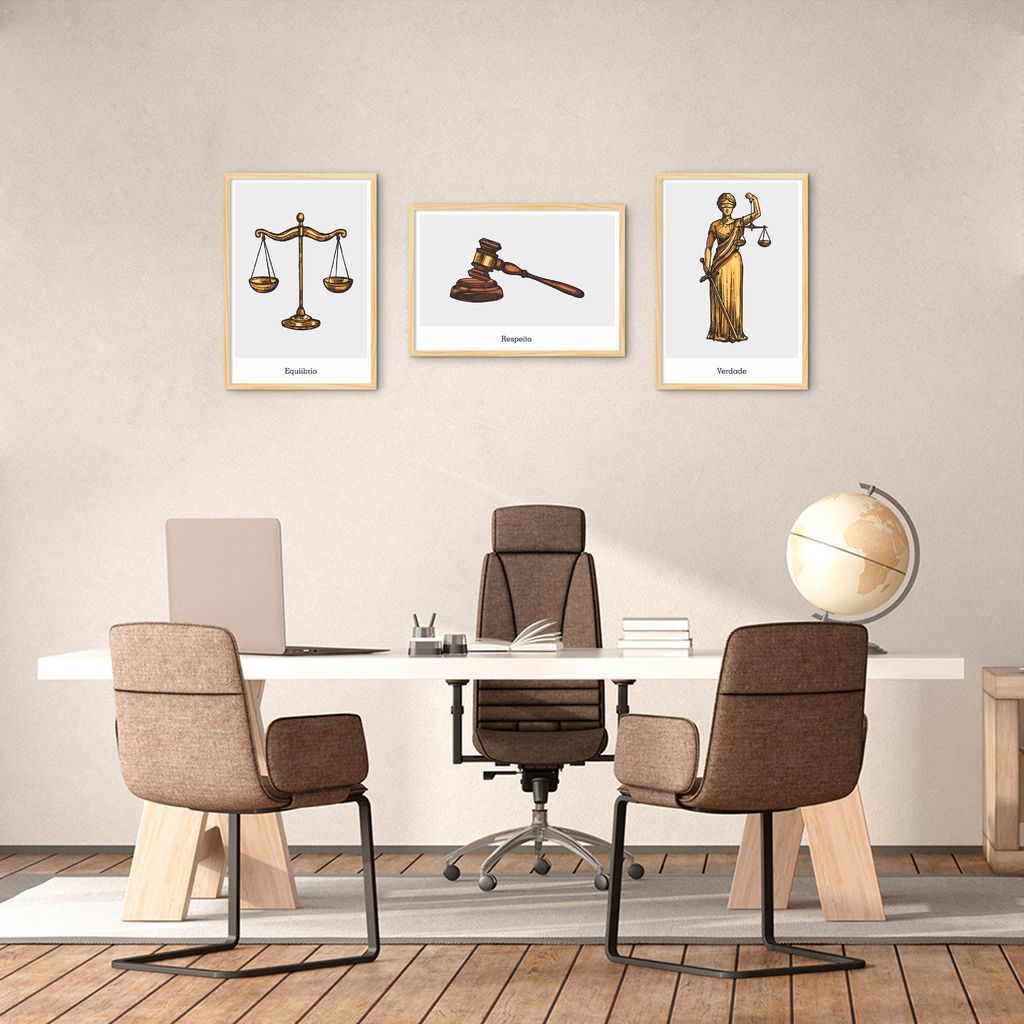 Quadro Advocacia Verdade Respeito e Equilíbrio 244x86 3-86x60 Caixa Marfim
