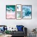 Quadro Amantes de Mar e Praia( 2 Pecas + 2 Pecas ) 162x91 2-86x60+2-43x30 Caixa Marrom