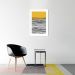 Quadro Amarelo Linhas Abstratas 100x70 Caixa Branco