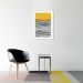 Quadro Amarelo Linhas Abstratas 100x70 Filete Branco