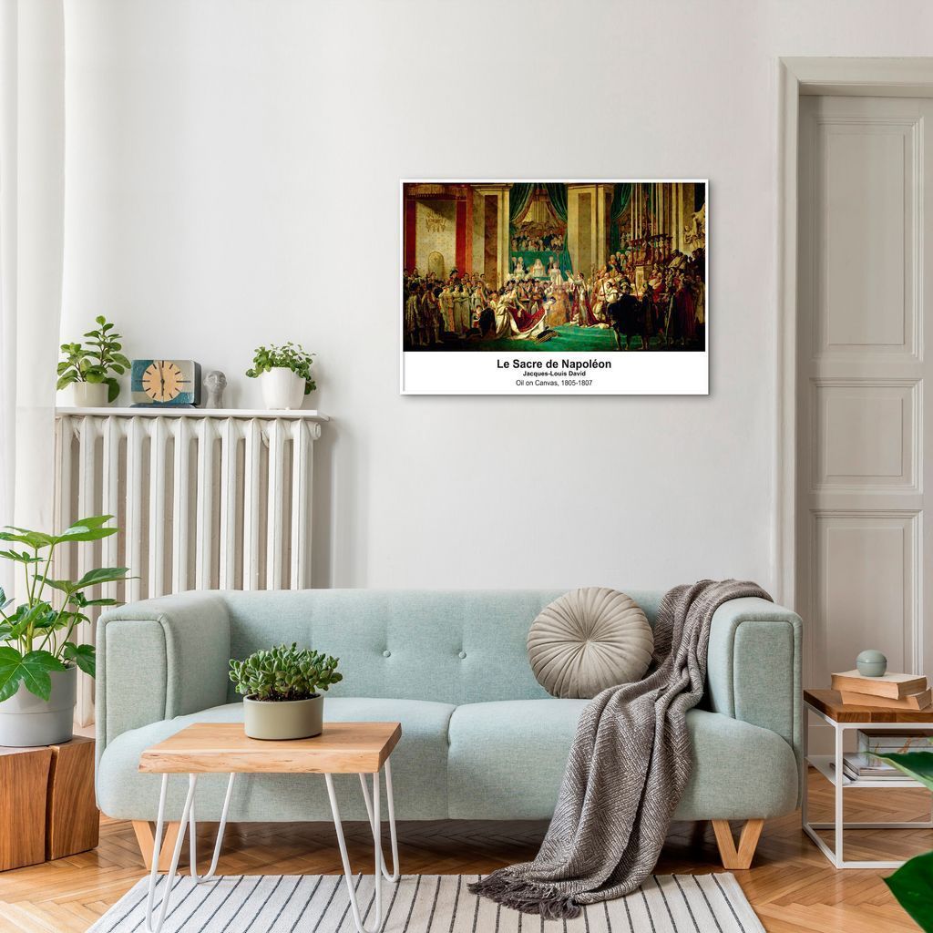Quadro Art C Le Sacre de Napoleon 100x70 Filete Branco