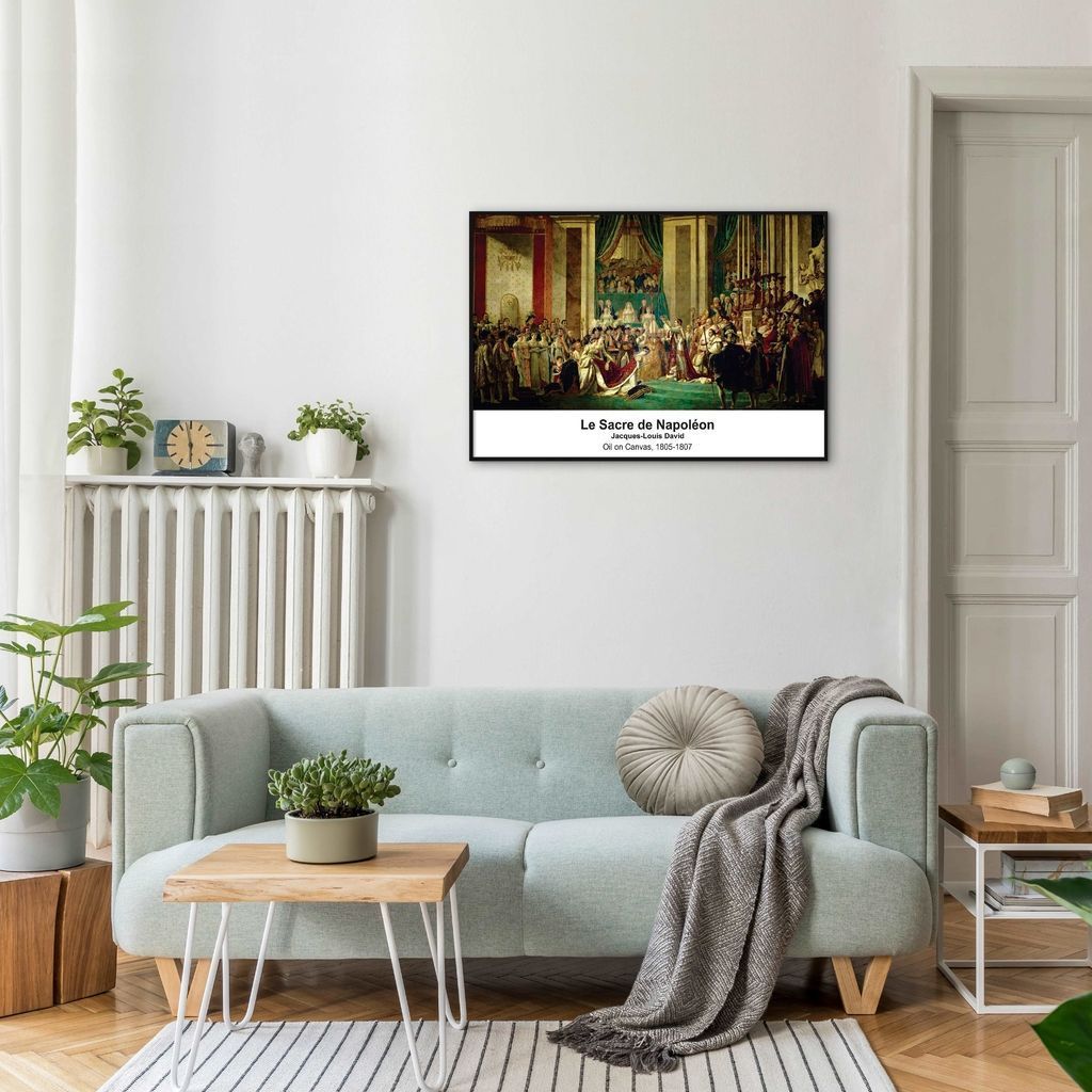 Quadro Art C Le Sacre de Napoleon 100x70 Filete Preto