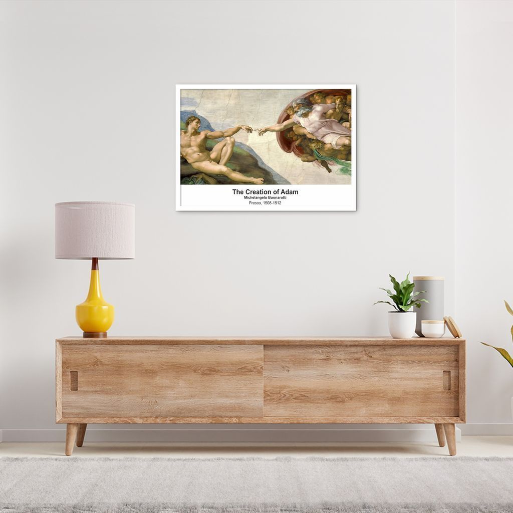 Quadro Art C The Creation of Adam 43x30 Caixa Branco