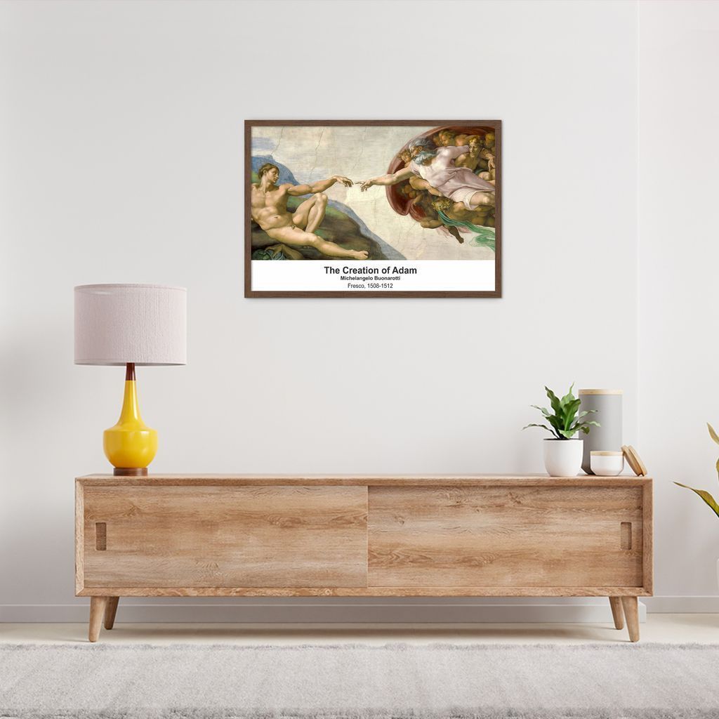 Quadro Art C The Creation of Adam 43x30 Caixa Marrom