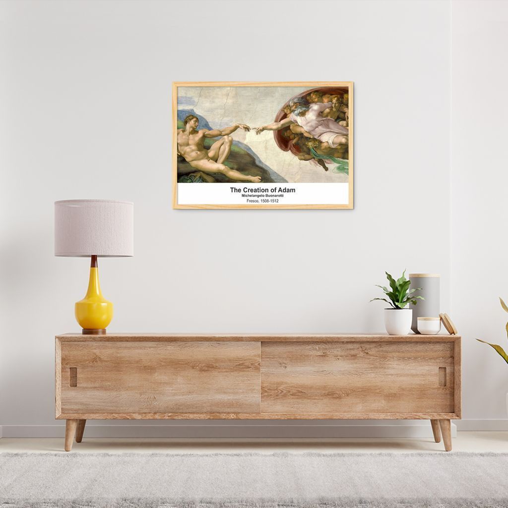 Quadro Art C The Creation of Adam 86x60 Caixa Marfim