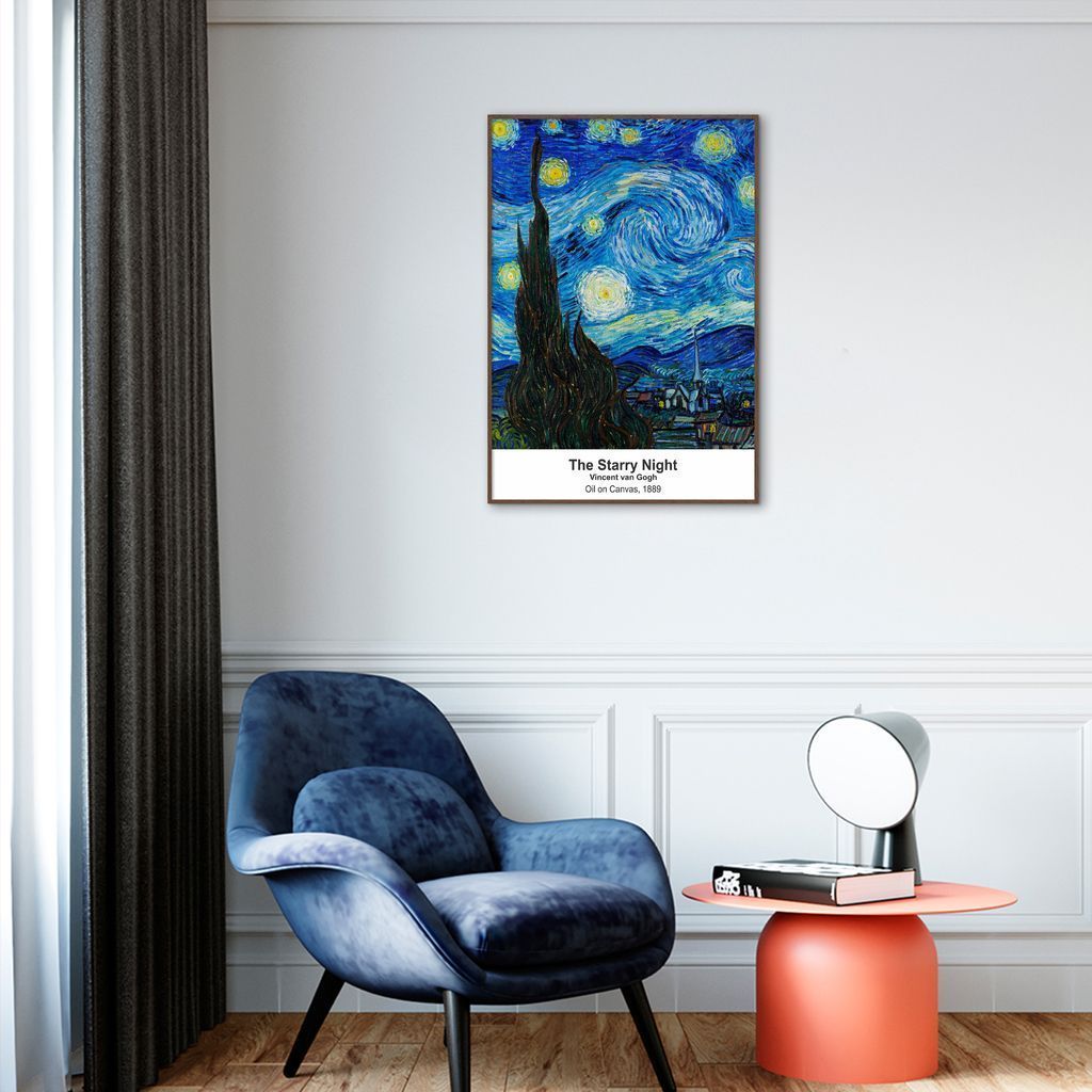 Quadro Art Collection Starry Night 60x43 Filete Marrom