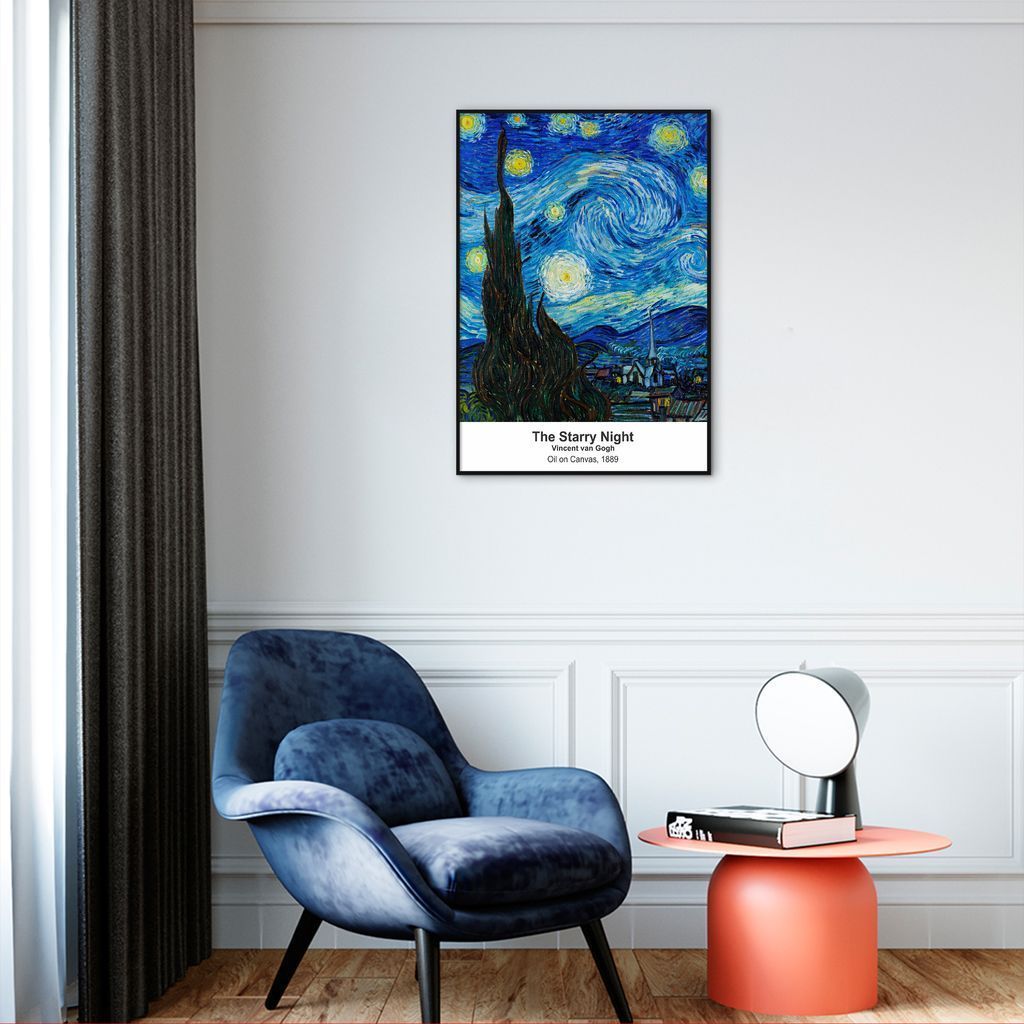 Quadro Art Collection Starry Night 86x60 Filete Preto