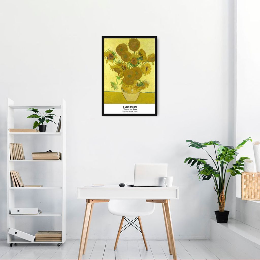 Quadro Art Collection Sunflowers 100x70 Caixa Preto