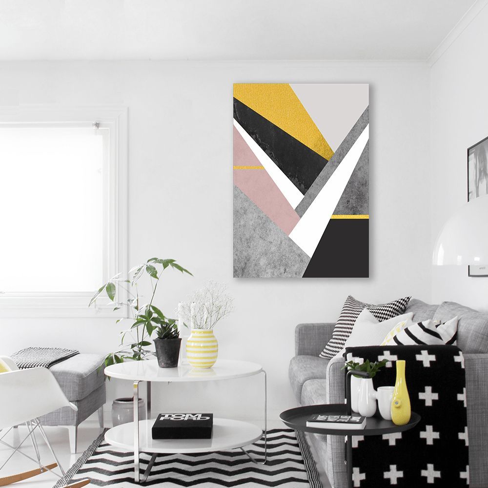 Quadro Arte em Estilhaços Gold 43x30 Sem Moldura