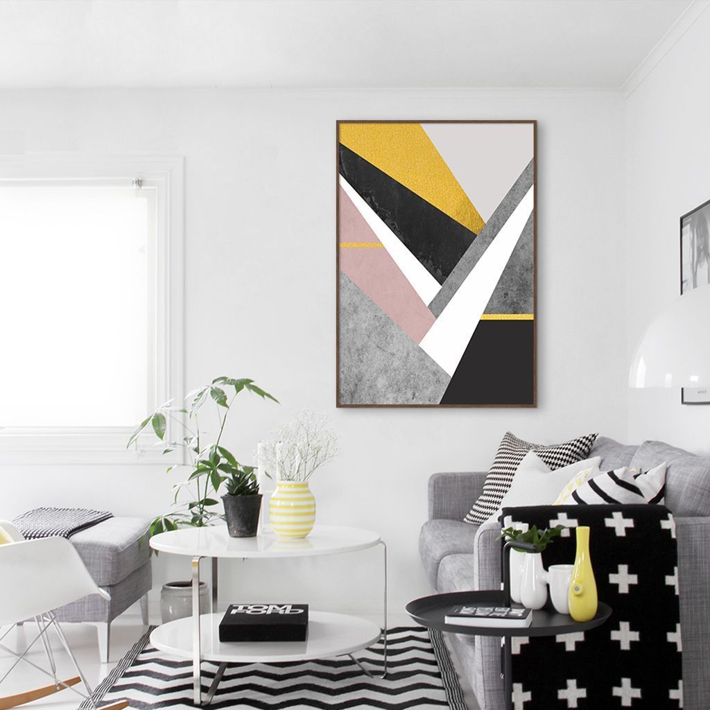 Quadro Arte em Estilhaços Gold 86x60 Filete Marrom