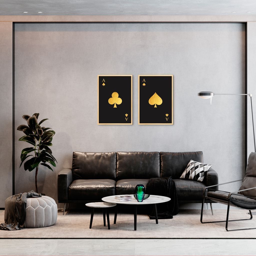 Quadro As Paus e Espada Gold 142x100 2-100x70 Caixa Marfim