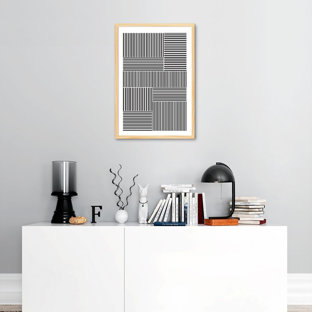 Quadro Barras Minimalistas 100x70 Caixa Marfim