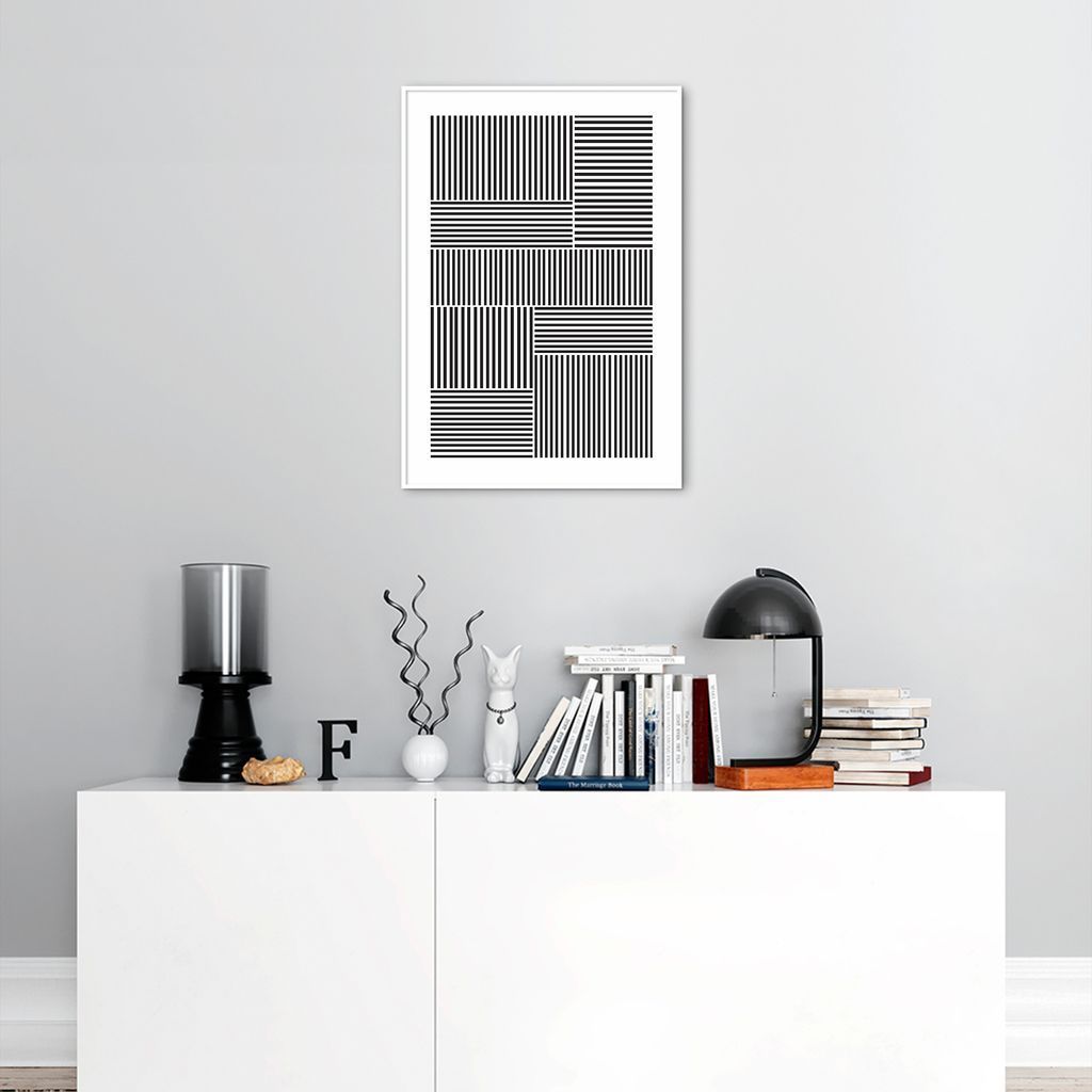 Quadro Barras Minimalistas 100x70 Filete Branco