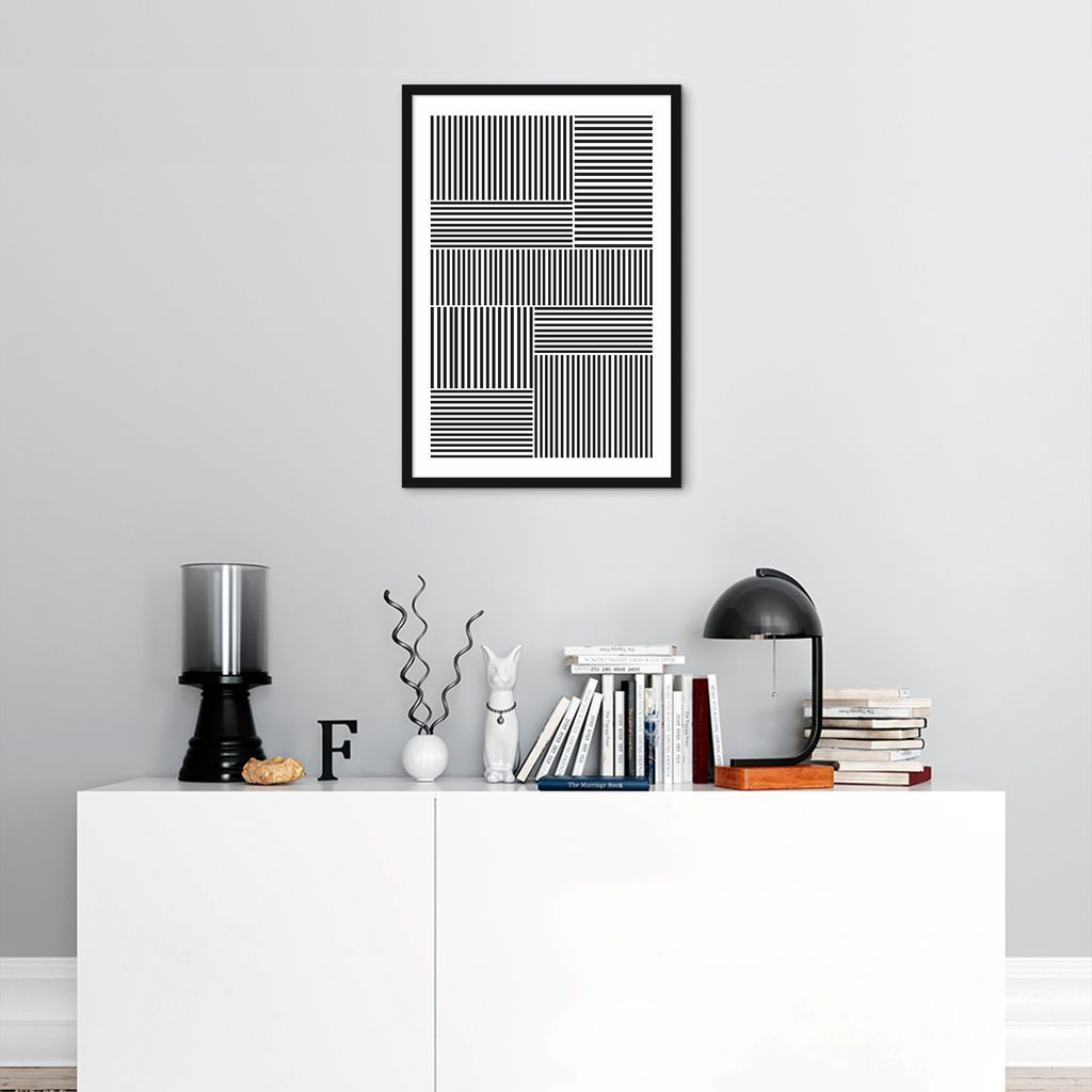 Quadro Barras Minimalistas 43x30 Caixa Preto