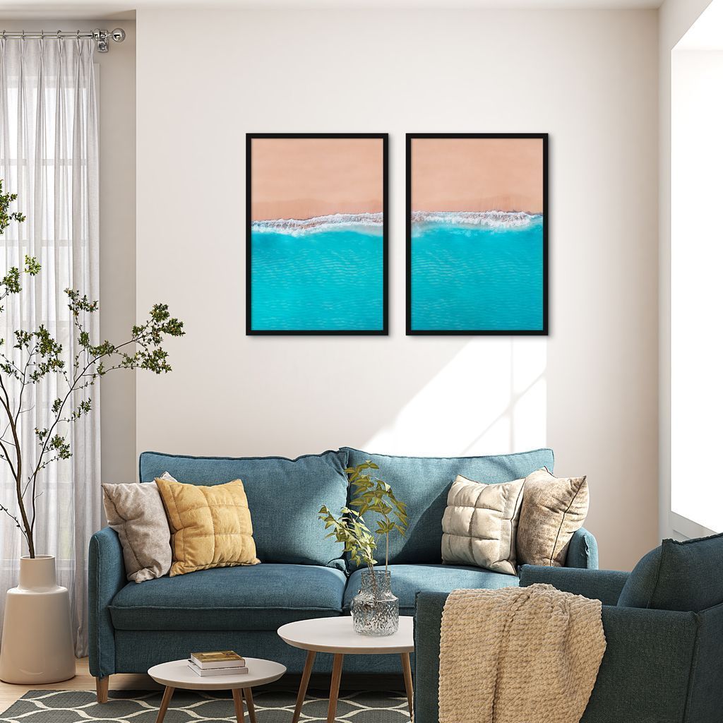 Quadro Beira Mar 142x100 2-100x70 Caixa Preto