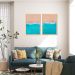Quadro Beira Mar 88x60 2-60x43 Caixa Marfim