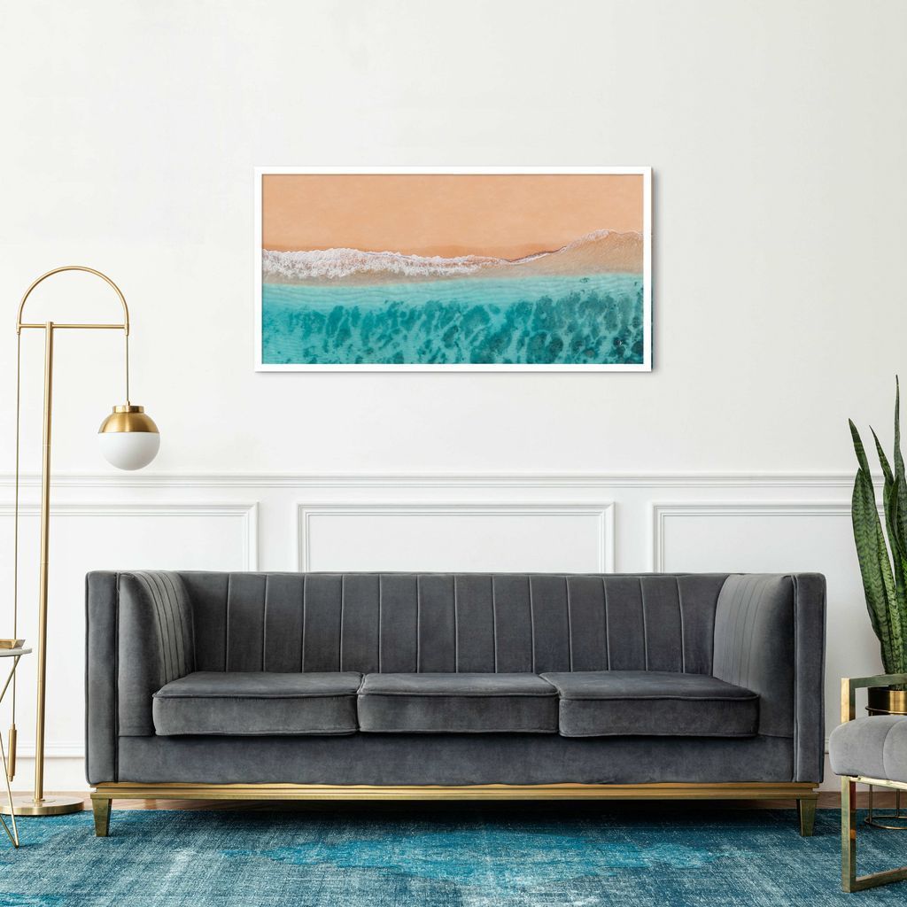 Quadro Beira Mar Caribe 120x60 Caixa Branco