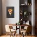 Quadro Black Chalk Fatia de Pizza 43x30 Filete Marrom