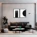 Quadro Black Minimalist 122x86 2-86x60 Caixa Preto