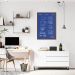Quadro BlueP Bola de Basquete Azul 60x43 Filete Marrom Azul