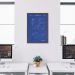 Quadro BluePrint Avião de Caça Azul 86x60 Caixa Marrom Azul