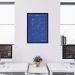 Quadro BluePrint Avião de Caça Azul 86x60 Caixa Preto Azul