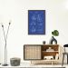Quadro BluePrint Bicicleta Azul 60x43 Caixa Marrom Azul