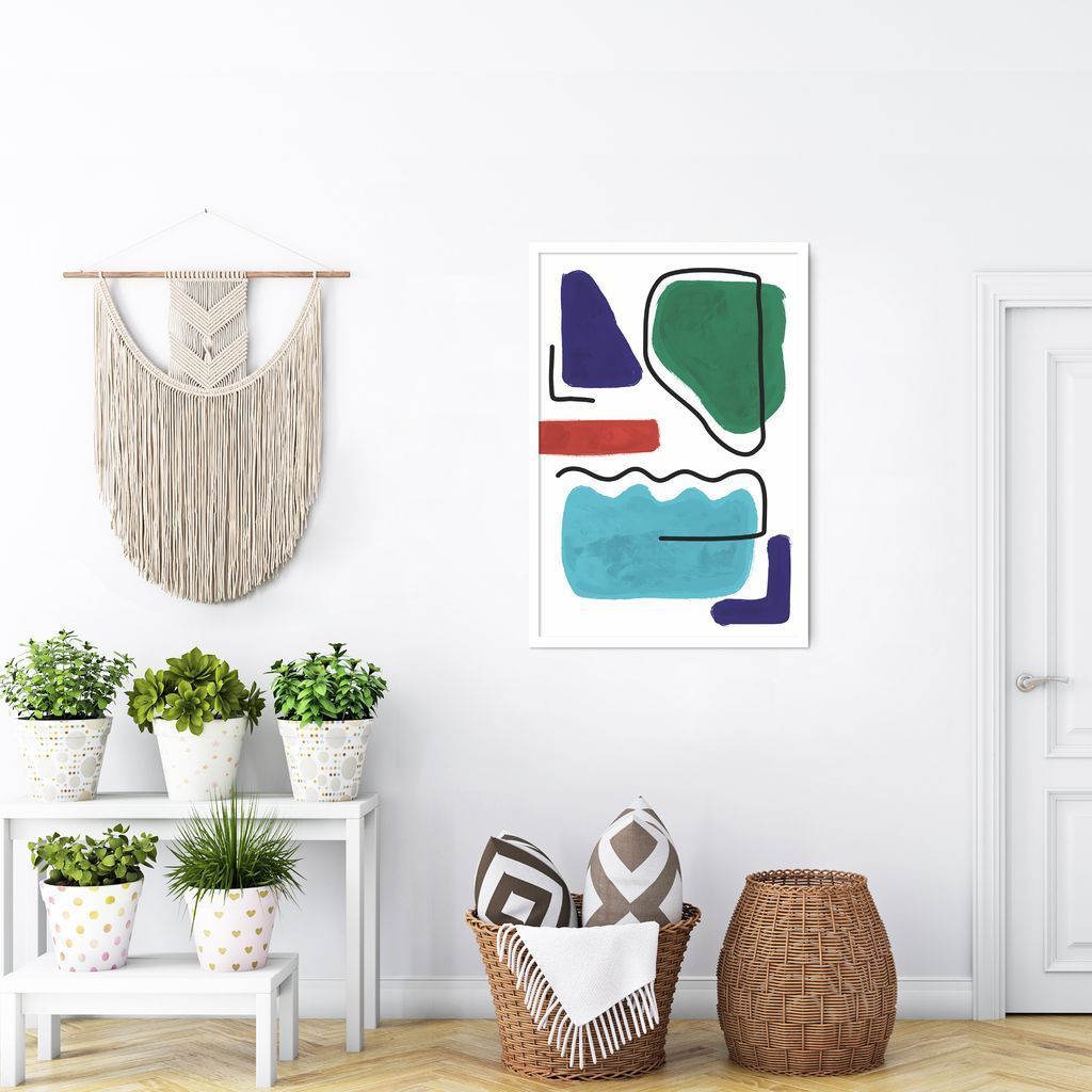 Quadro Bohemian Lines Ocean 86x60 Caixa Branco