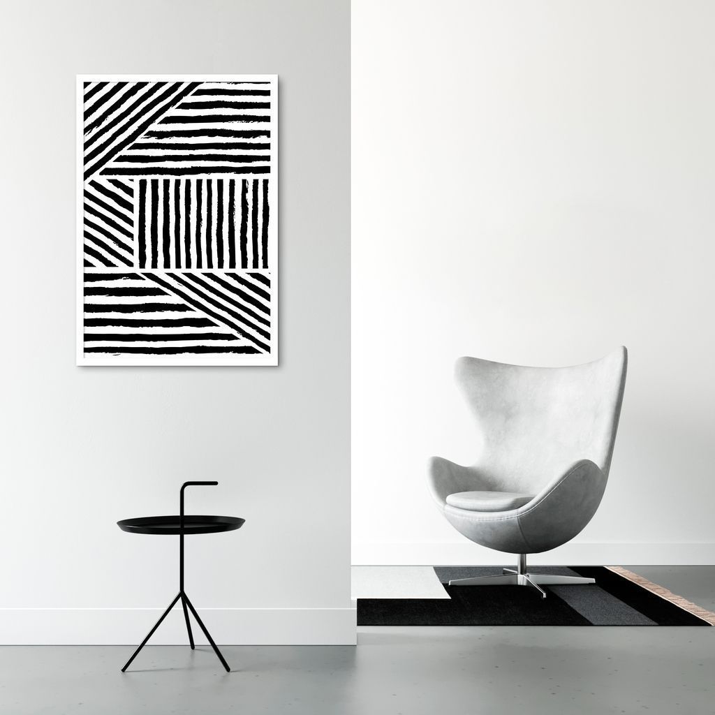 Quadro Boho Zebrado 100x70 Caixa Branco