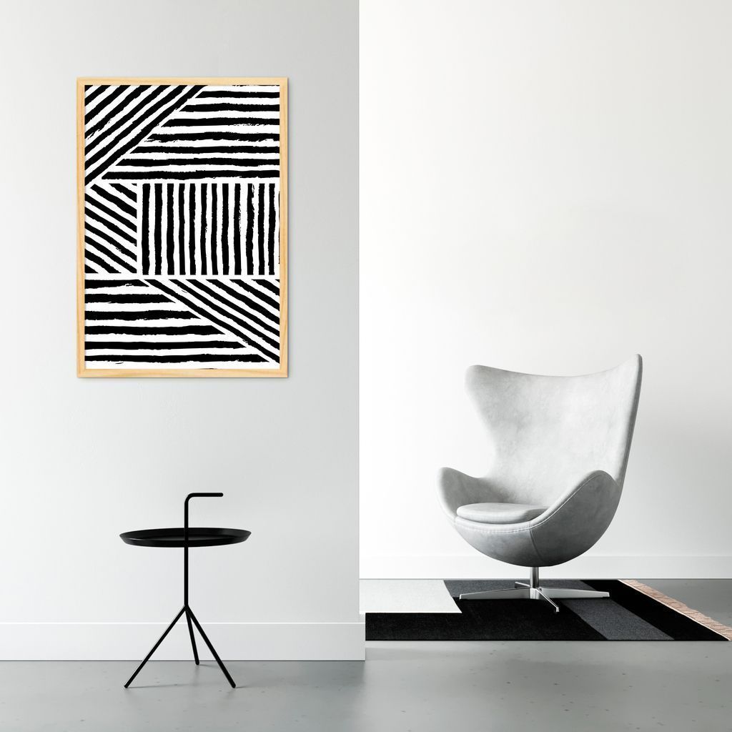 Quadro Boho Zebrado 100x70 Caixa Marfim