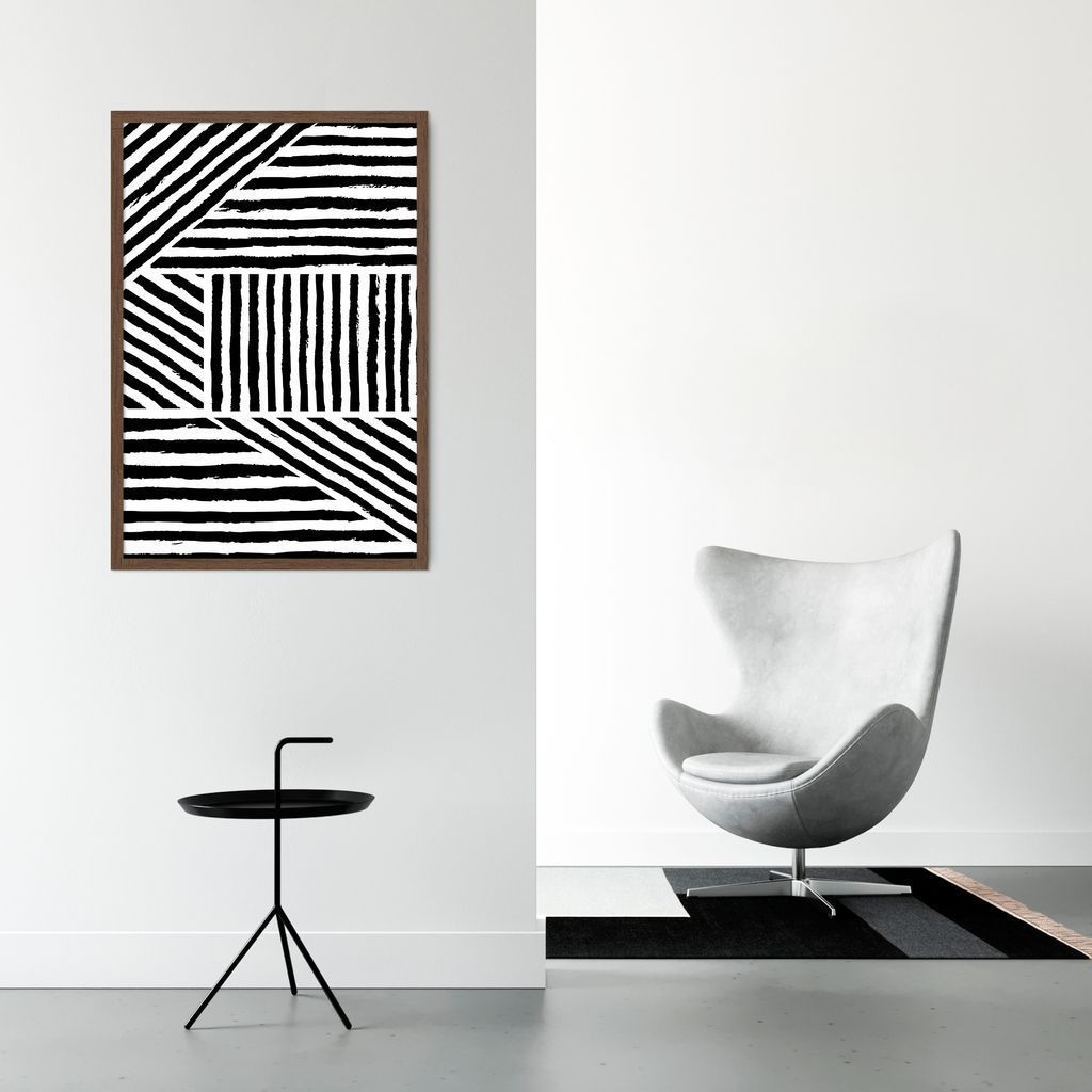 Quadro Boho Zebrado 100x70 Caixa Marrom