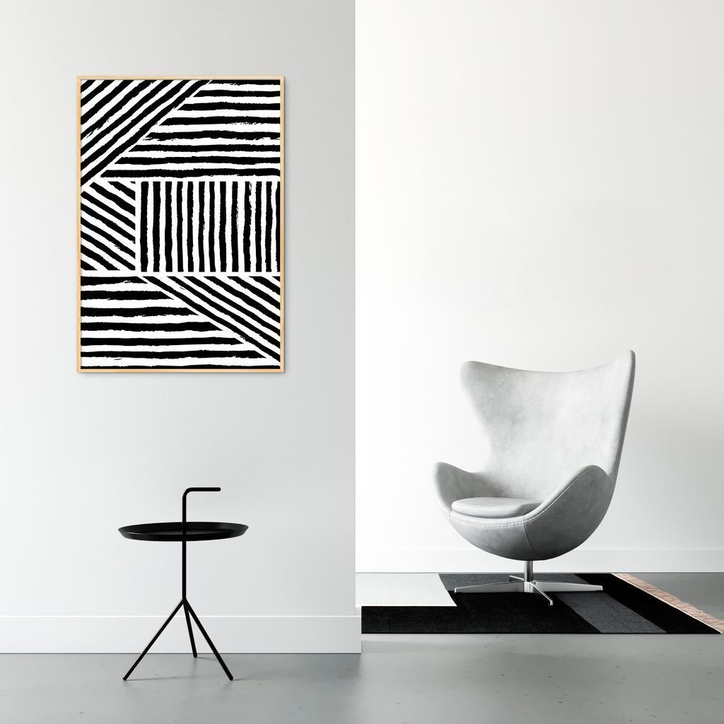 Quadro Boho Zebrado 100x70 Filete Marfim