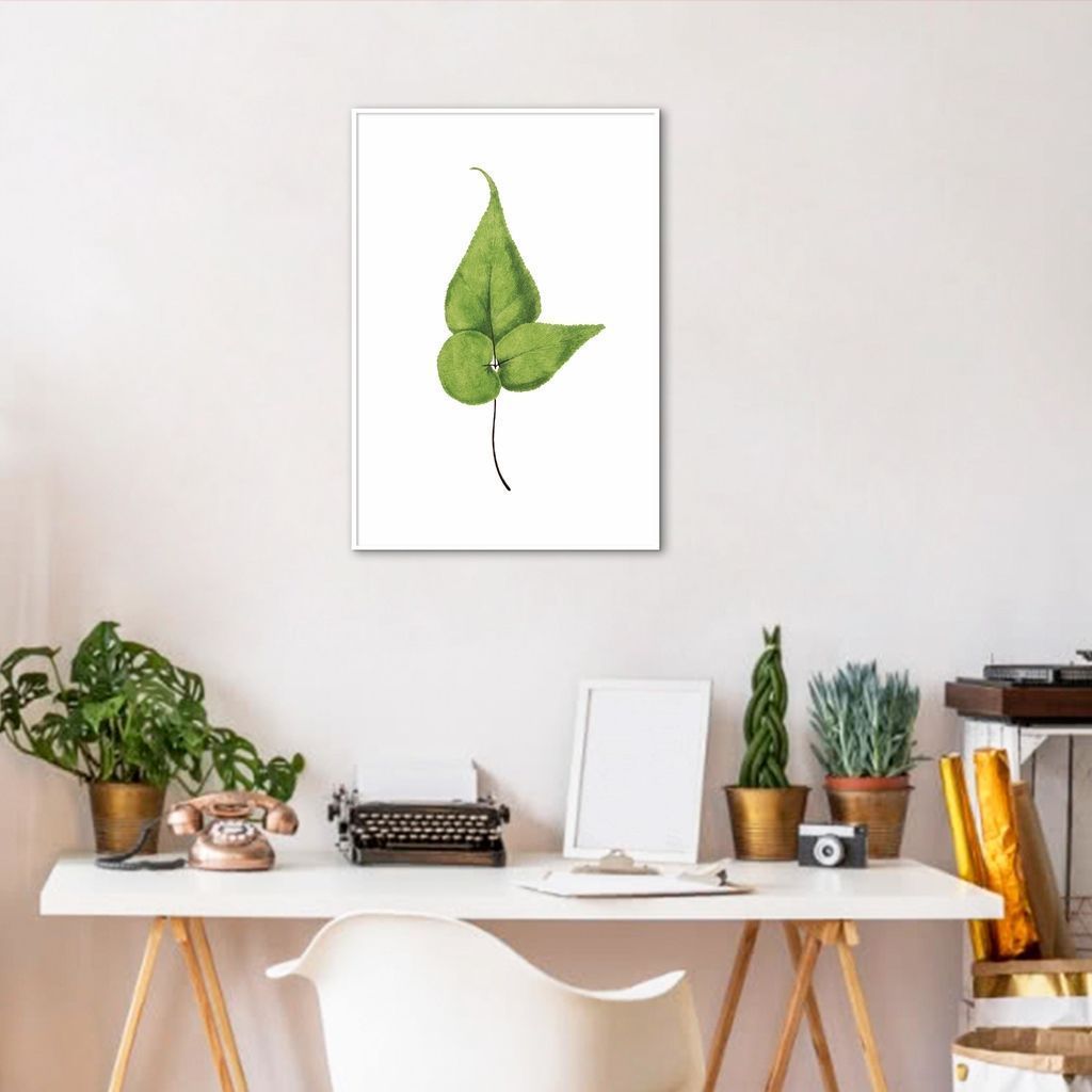 Quadro Botânica Folha Adiantum Wilsoni 100x70 Filete Branco