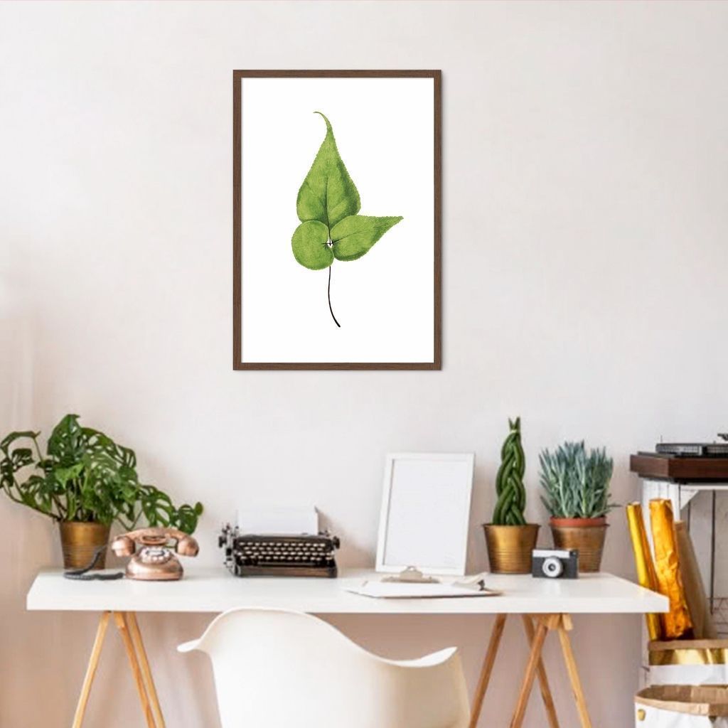 Quadro Botânica Folha Adiantum Wilsoni 60x43 Caixa Marrom