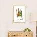 Quadro Botânica Folhas Niphobolus Ingua 43x30 Caixa Marfim