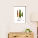 Quadro Botânica Folhas Niphobolus Ingua 43x30 Filete Marrom