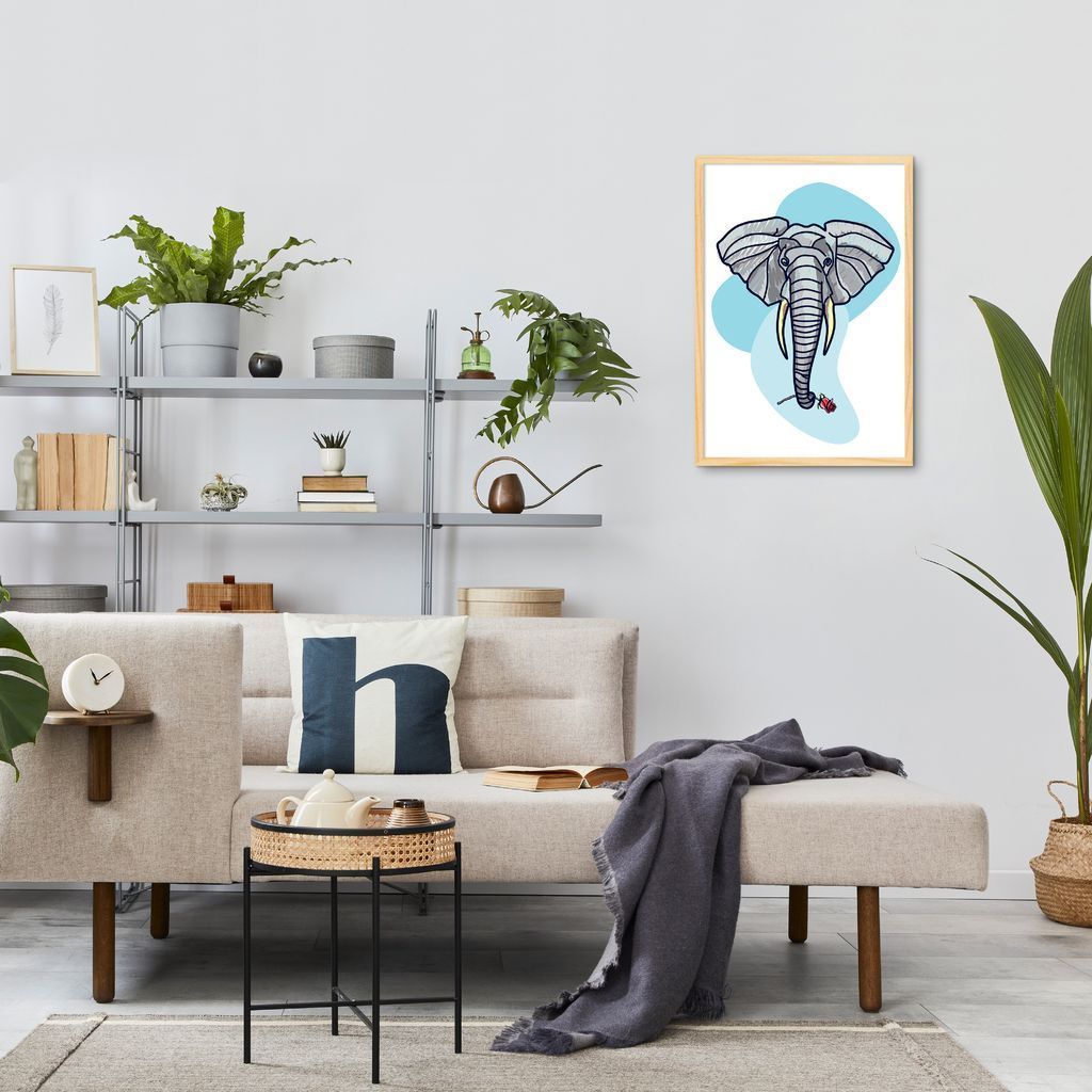 Quadro Bubble Elefante 43x30 Caixa Marfim