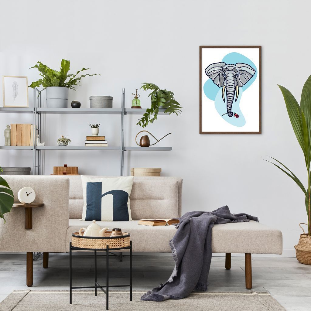 Quadro Bubble Elefante 86x60 Caixa Marrom