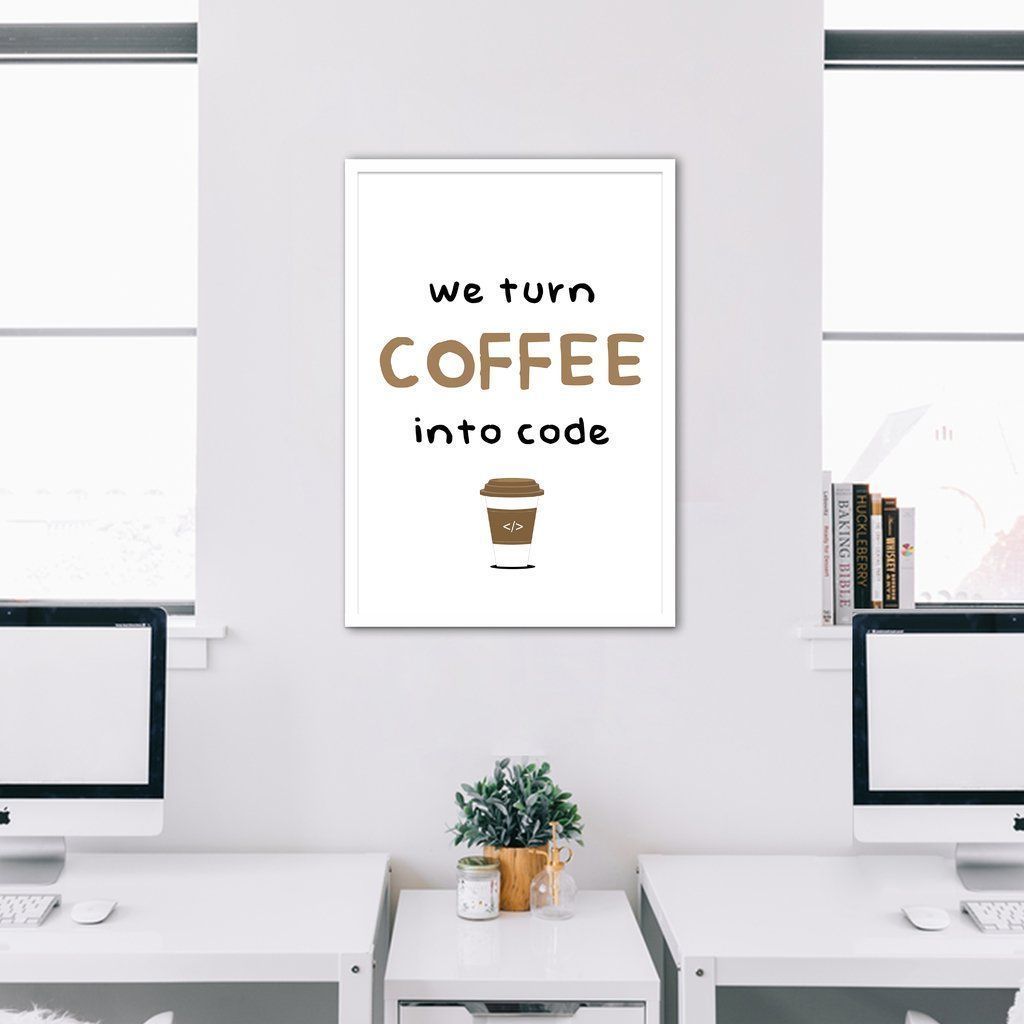 Quadro Café de Programador 43x30 Caixa Branco