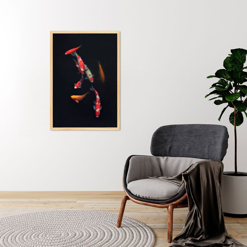 Quadro Carpas Coloridas 60x43 Caixa Marfim
