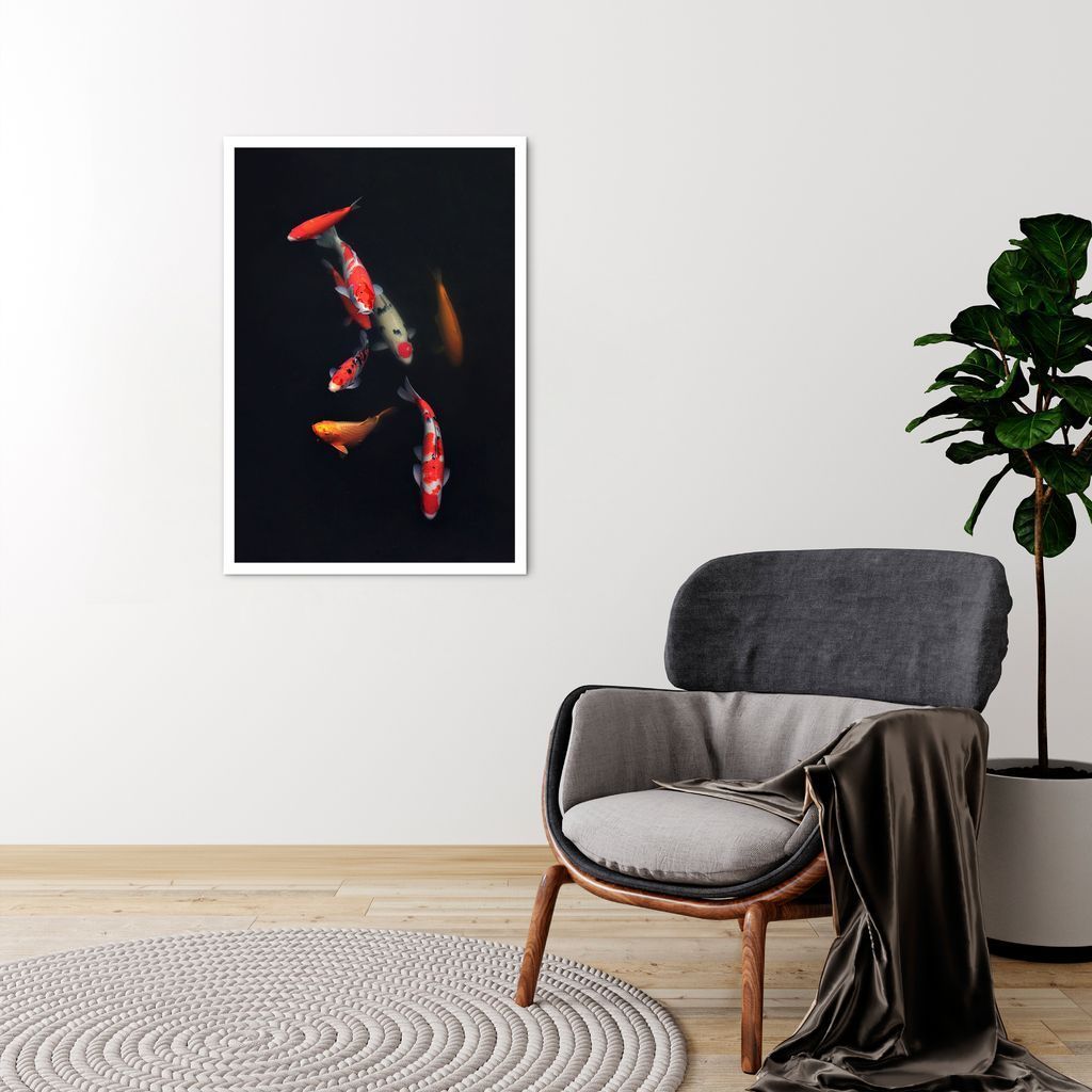 Quadro Carpas Coloridas 86x60 Caixa Branco