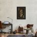 Quadro Carta Q Rainha Gold 43x30 Filete Preto